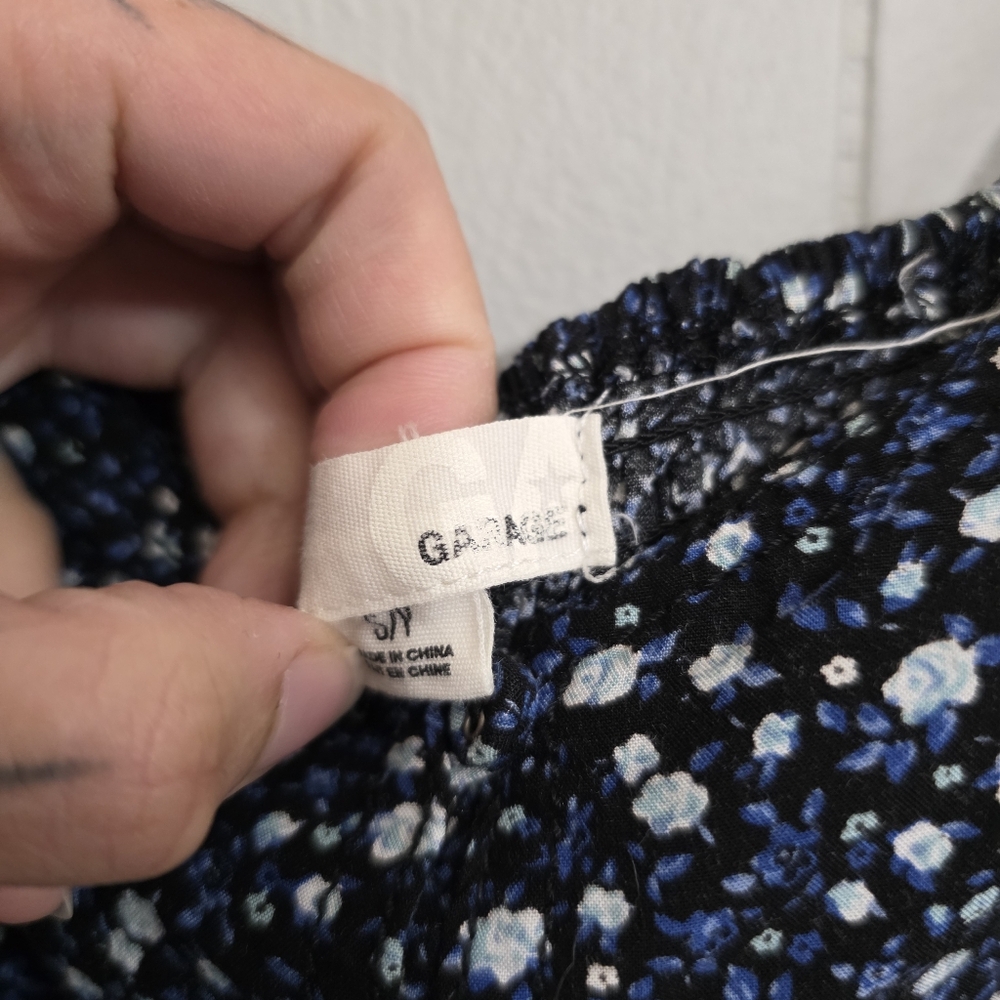 Garage Navy Blue And White Floral Cocktail Party Vacation Mini Dress Size S - Picture 8 of 10